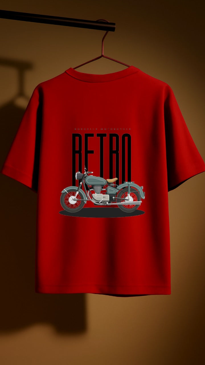 “RETRO” Oversized Tee – Borcelle Motorcycle Club(Red)