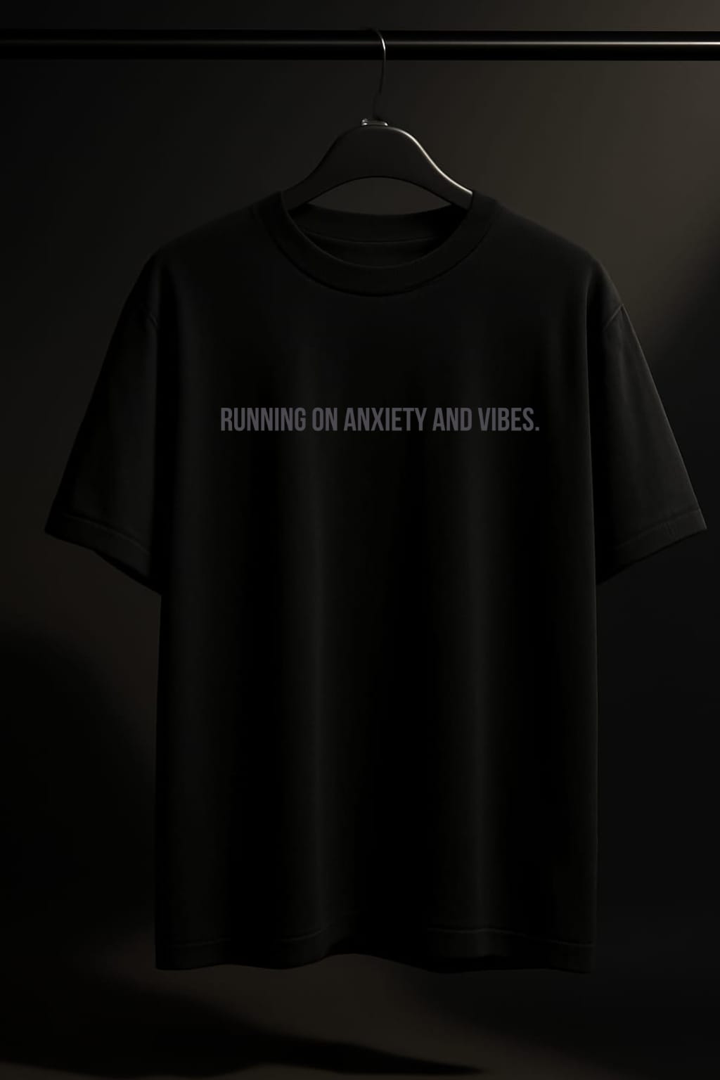 “Breathe.” Oversized Tee – Anxiety & Vibes Edition(Black)