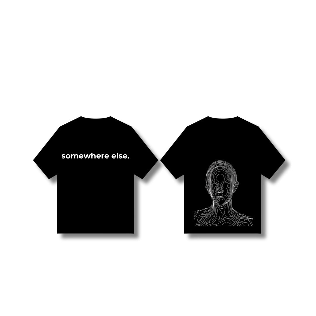 Somewhere else Oversized Tee – Faded & Free(Black)