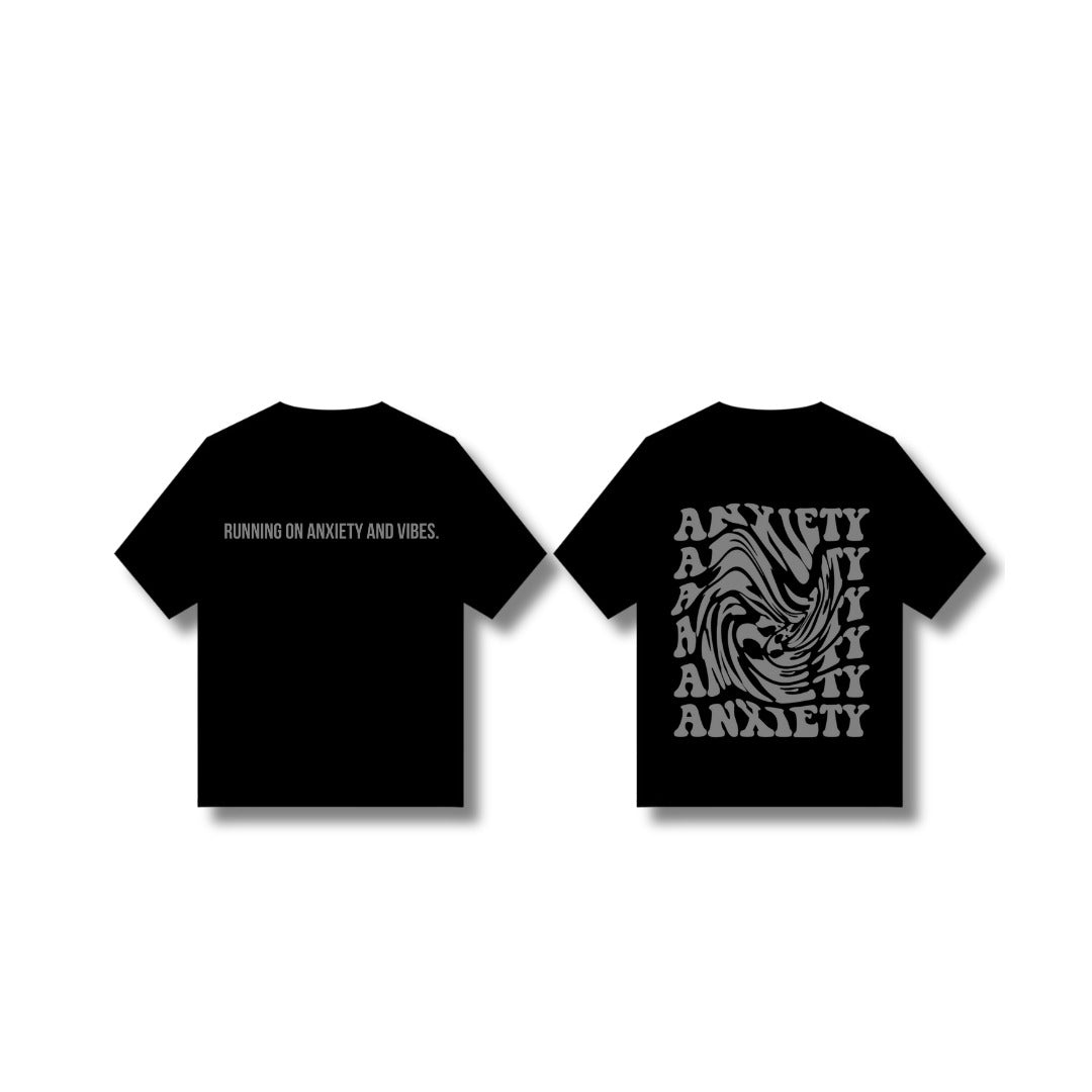 “Breathe.” Oversized Tee – Anxiety & Vibes Edition(Black)