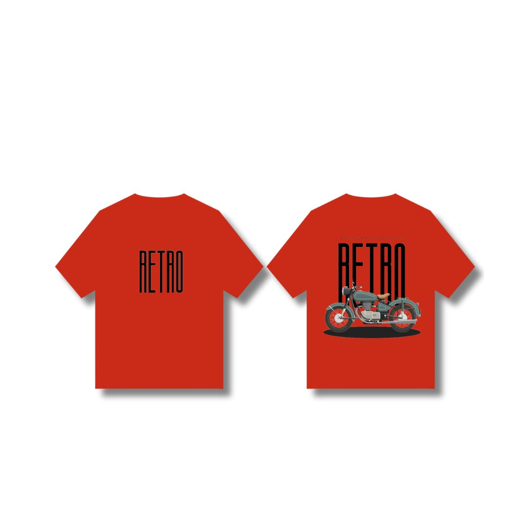 “RETRO” Oversized Tee – Borcelle Motorcycle Club(Red)