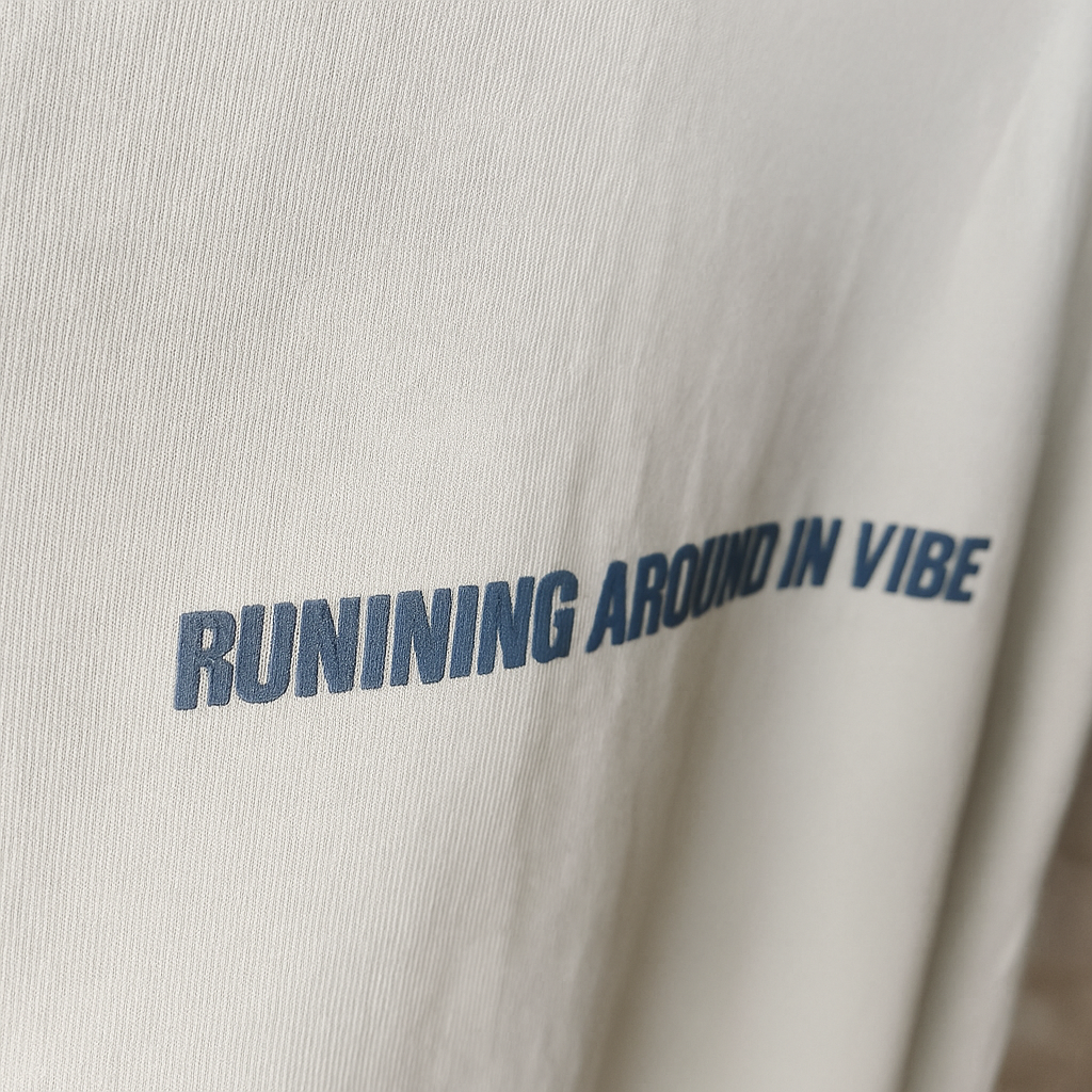 “Breathe.” Oversized Tee – Anxiety & Vibes Edition(Beige)